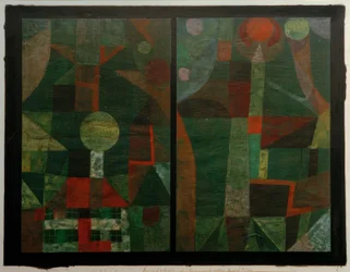 Landscape in Green with Red Qualities